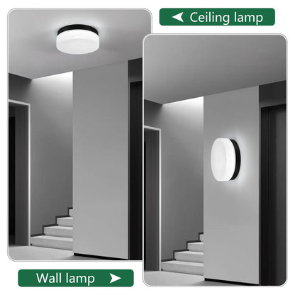 12’’ Ceiling Light LED with Round Design for Bedroom Living Room & Dining - Black - Ceiling Light
