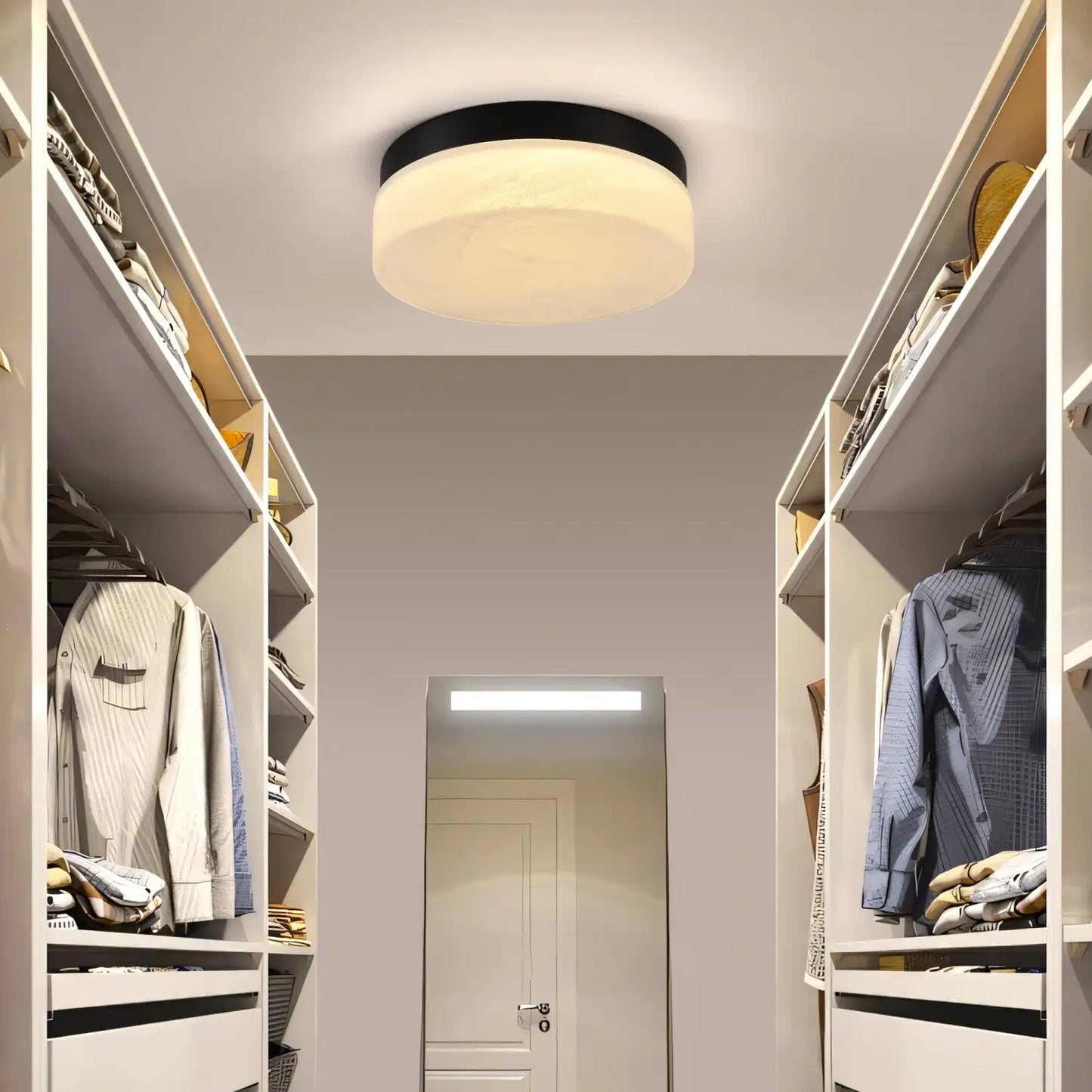 12’’ Ceiling Light LED with Round Design for Bedroom Living Room & Dining - Black - Ceiling Light