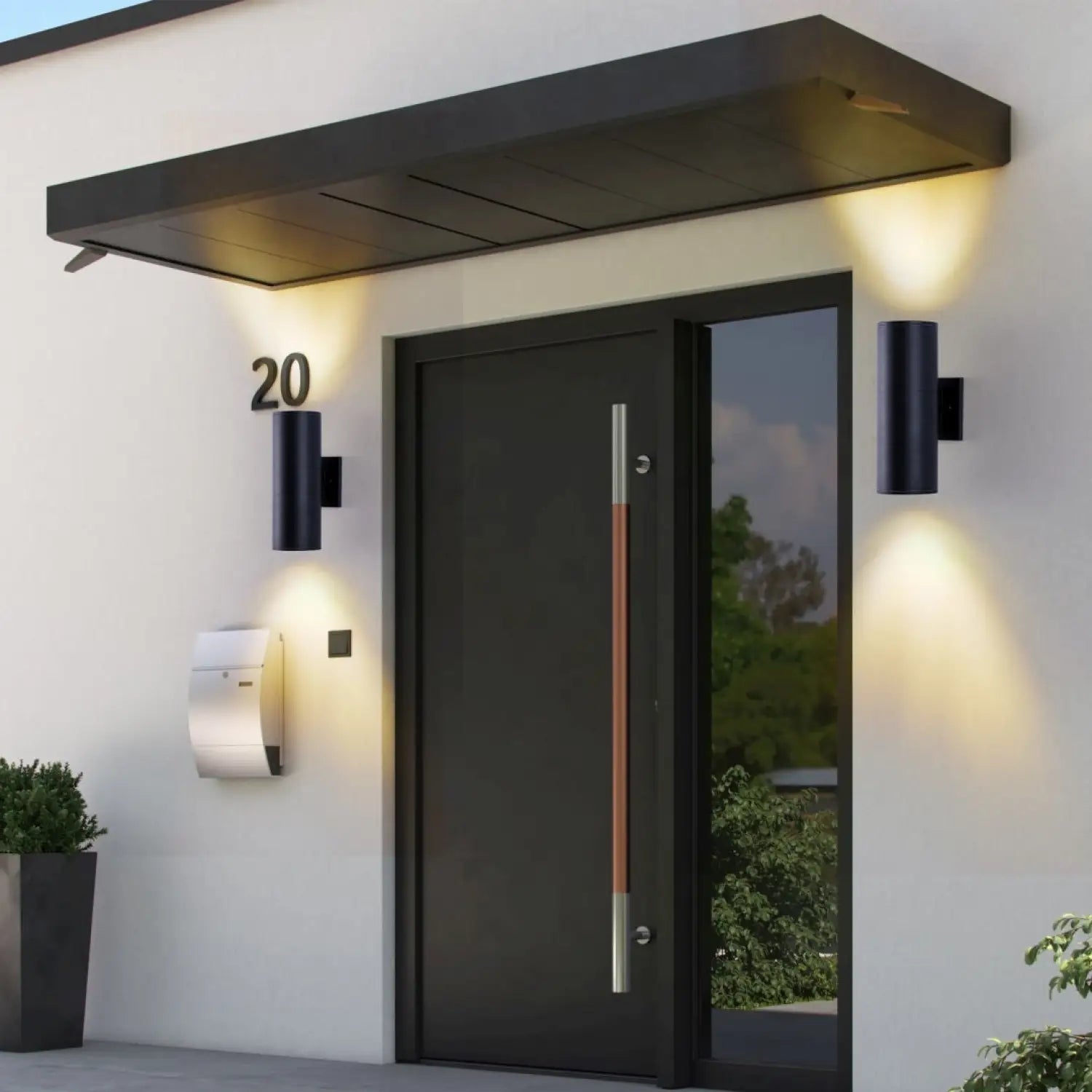 12in Outdoor Wall Lights 4Pack Cylinder Up Down Lights 60W 2700K Aluminum Exterior Wall Light Outdoor Light Fixture