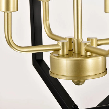 12 Light Farmhouse Hanging Light Indoor Lantern Chandelier with Gold Finish Matte Black Hanging Light