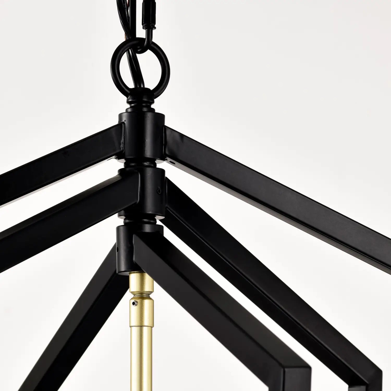 12 Light Farmhouse Hanging Light Indoor Lantern Chandelier with Gold Finish Matte Black Hanging Light