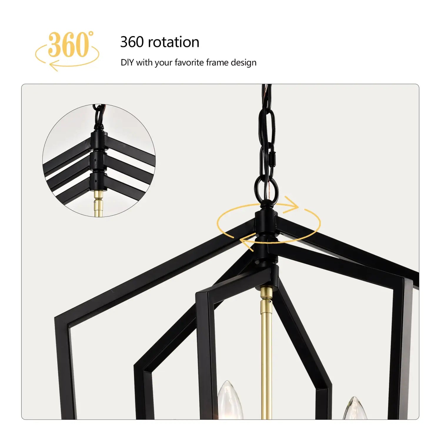 12 Light Farmhouse Hanging Light Indoor Lantern Chandelier with Gold Finish Matte Black Hanging Light