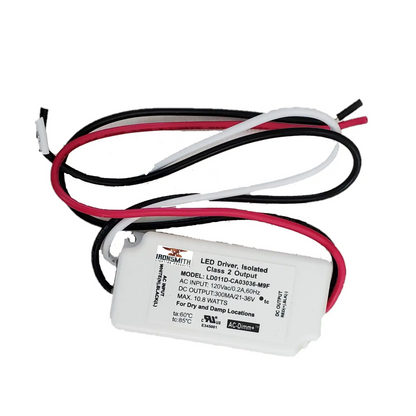 120 Volts AC - 21V to 36V DC | 10.8W Constant Current flicker Free LED Driver with Triac Dimming - 120 Volts / 21V