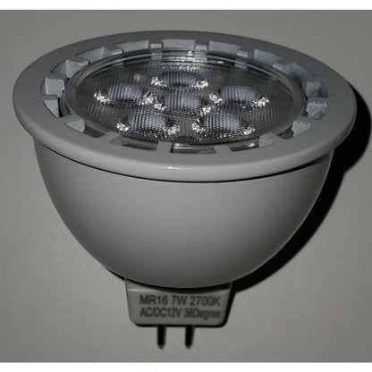 12V AC/DC MR16 Bulb LED – Halogen Replacement - 3000K 38D / 7 Watt - MR16 Light Bulb