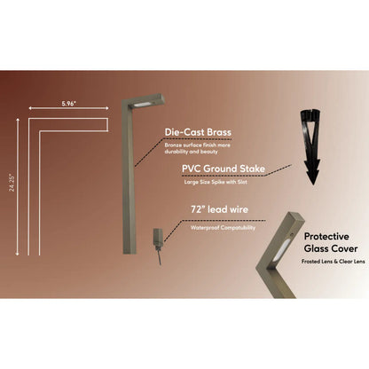 12V Brass Waterproof Walkway Lights - LED & Halogen | G4 Bulb Not Included - Path Light Fixture