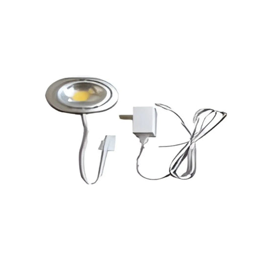 12V Puck Light with 3000K Warm White Plug Driver Quick Connector and 8’’ Cord - Nickel - Undercabinet Light