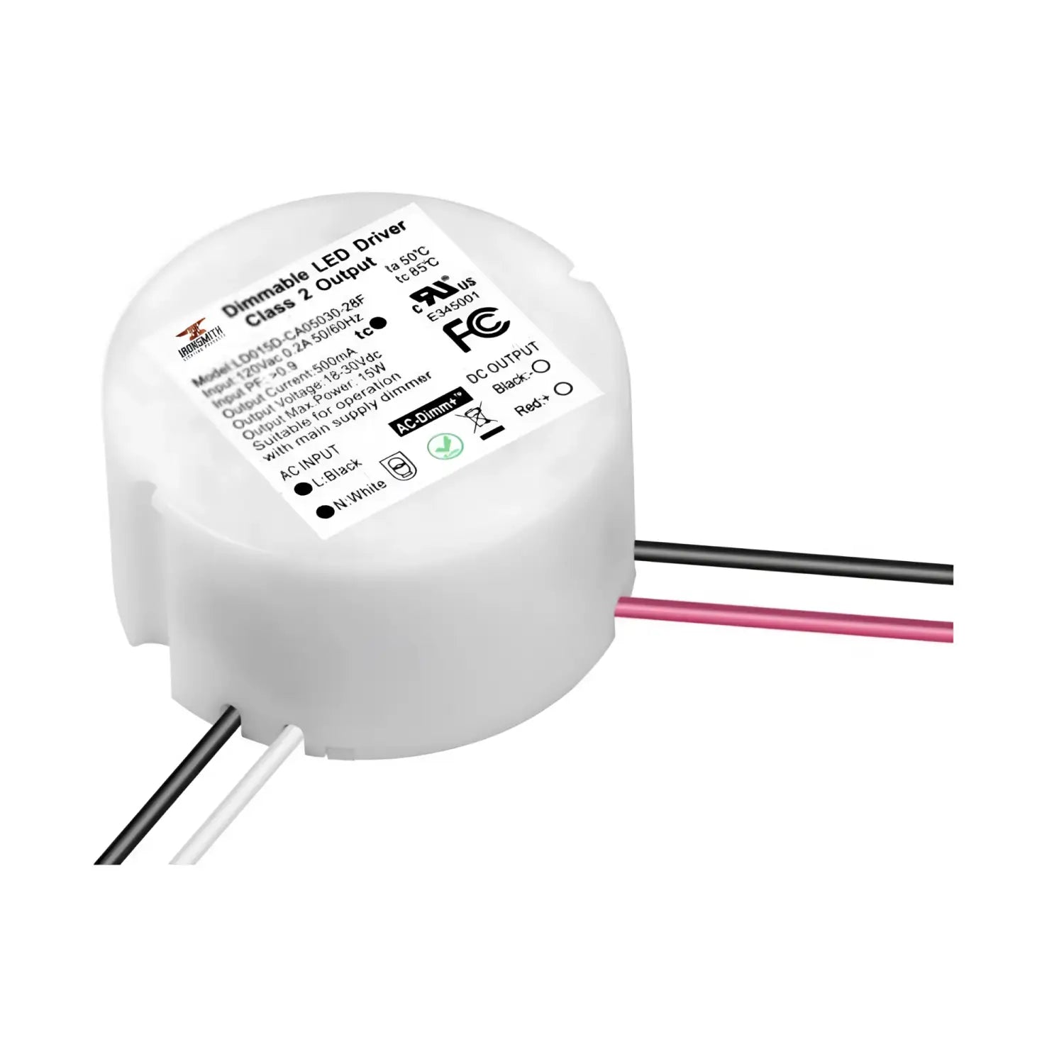 15W LED Driver with Dimmer | 120V AC to 26-43V DC Triac Dimmable - 120 Volts / 26V - 43V / 15 Watt - LED Driver