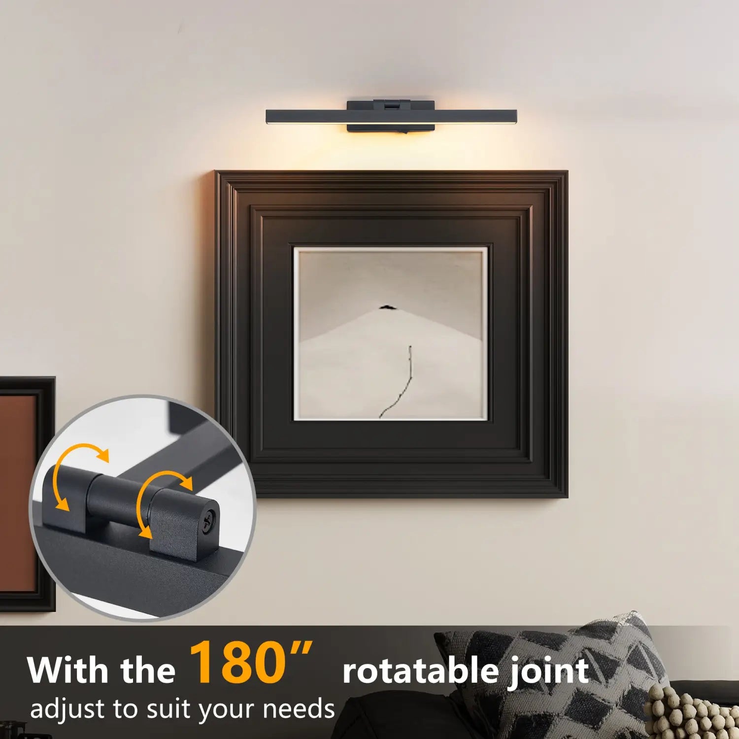 16-Inch Modern Black Dimmable LED Vanity Lights for Wall Lighting - Black - Indoor Wall Light
