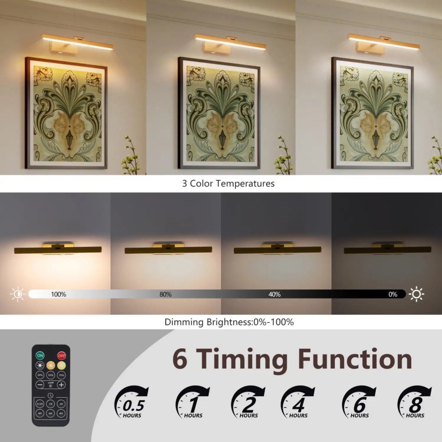 16 inch golden rechargeable vanity lights led fixture indoor wall