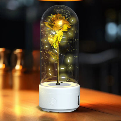 Creative 2 In 1 Rose Flowers LED Light And Bluetooth-compatible Speaker Valentine’s Day Gift Rose Luminous Night Light