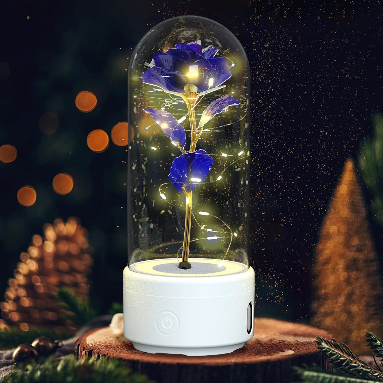 Creative 2 In 1 Rose Flowers LED Light And Bluetooth-compatible Speaker Valentine’s Day Gift Rose Luminous Night Light