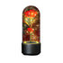 2 In 1 Rose Flowers in Creative LED Glass Lamp with Bluetooth for Home Decor - Black Base Red Flower - portable lights