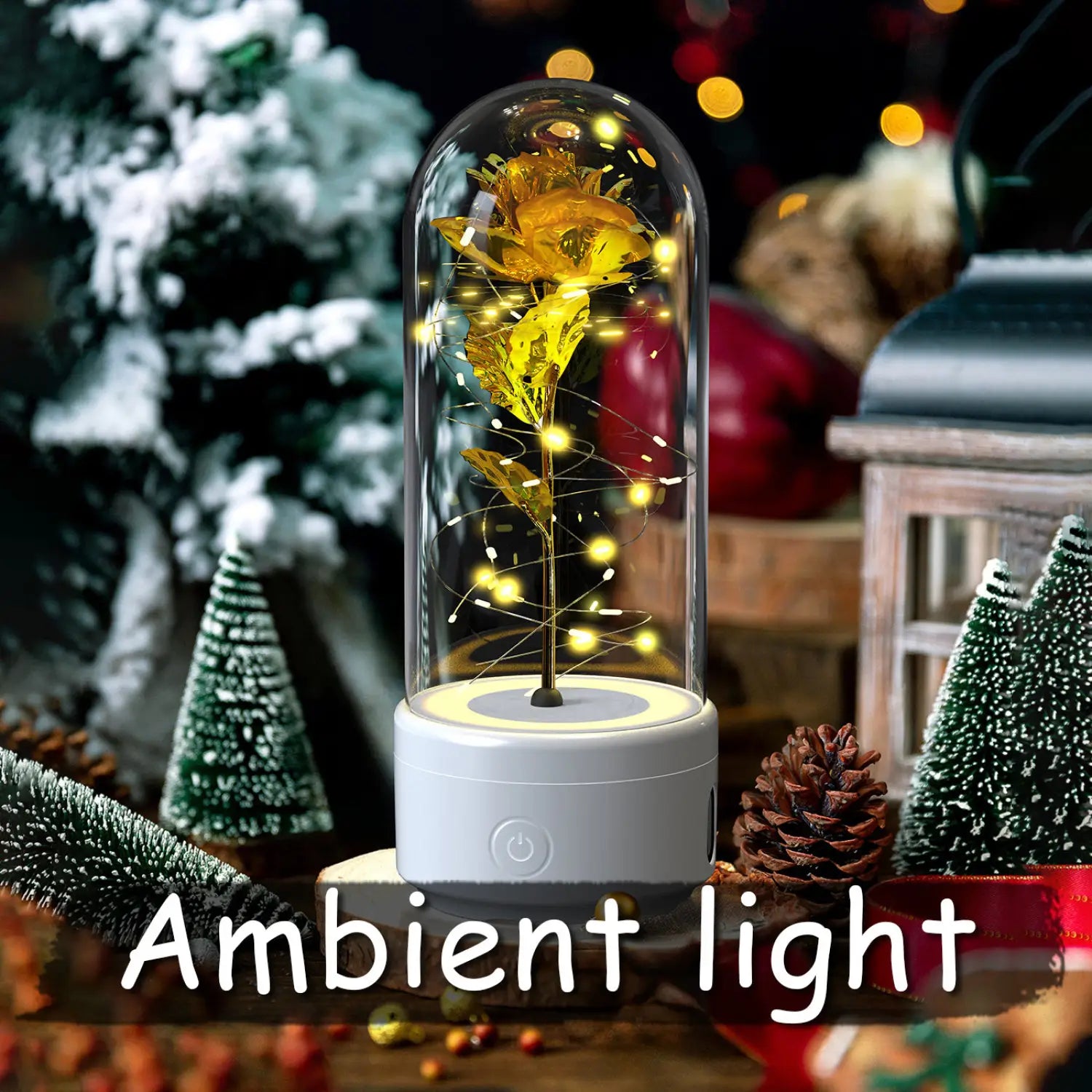 Creative 2 In 1 Rose Flowers LED Light And Bluetooth-compatible Speaker Valentine’s Day Gift Rose Luminous Night Light