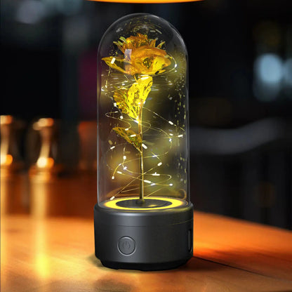 Creative 2 In 1 Rose Flowers LED Light And Bluetooth-compatible Speaker Valentine’s Day Gift Rose Luminous Night Light