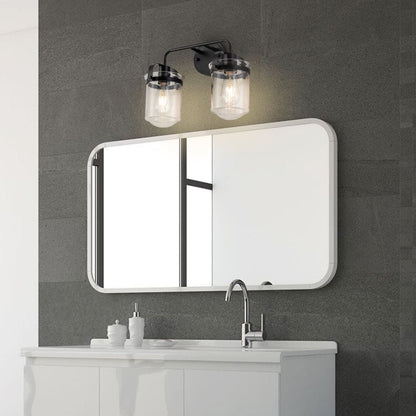 2-Light With Clear Glass Shade,Modern Sconce Industrial Indoor Light Fixture For Bathroom Living Room Bedroom Over