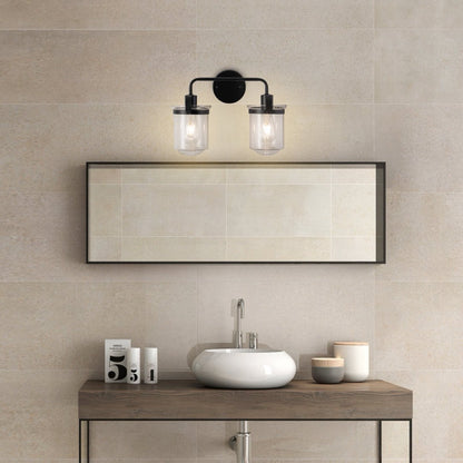2-Light With Clear Glass Shade,Modern Sconce Industrial Indoor Light Fixture For Bathroom Living Room Bedroom Over