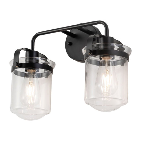 2-Light With Clear Glass Shade,Modern Sconce Industrial Indoor Light Fixture For Bathroom Living Room Bedroom Over