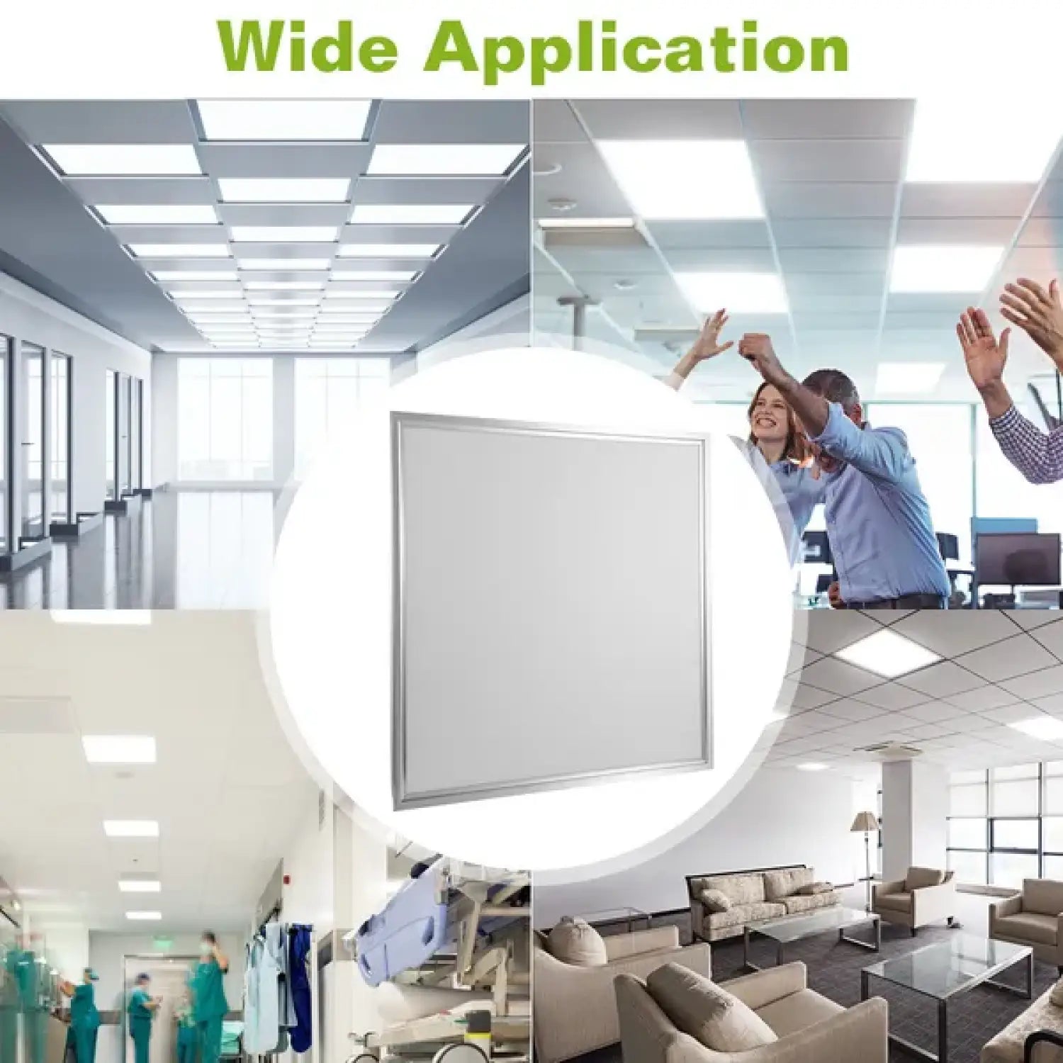 2 PCS 48W 2FT LED Panel Light 5800LM 7000K Ceiling Lighting 150W Equivalent LED Troffer Recessed Edge-Lit - 12V Hanging
