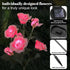 2-Pack Color Changing Solar Lights Path with 14 Rose Flowers for Outdoor