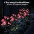 2-Pack Color Changing Solar Lights Path with 14 Rose Flowers for Outdoor