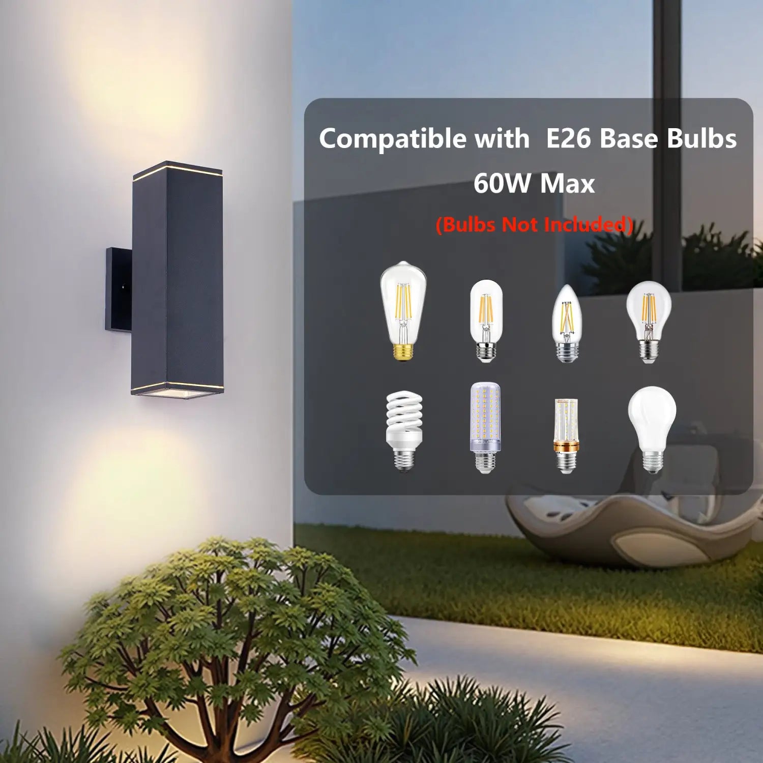 2-Pack Wall Sconce Modern Fixture with Waterproof of Indoor & Outdoor