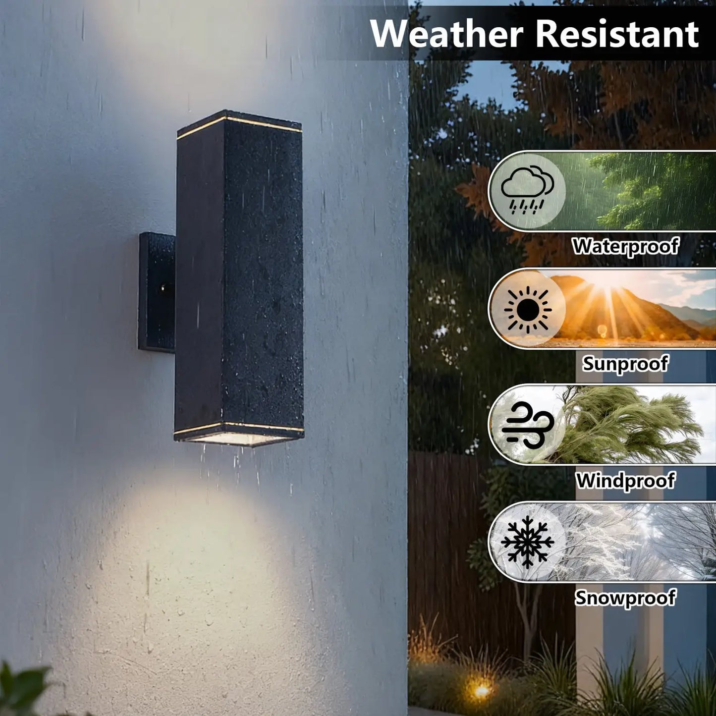 2-Pack Wall Sconce Modern Fixture with Waterproof of Indoor & Outdoor