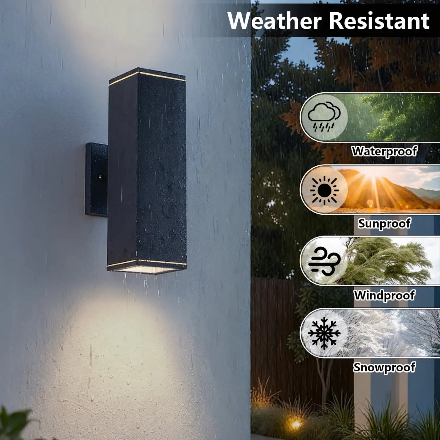 2-Pack Wall Sconce Modern Fixture with Waterproof of Indoor & Outdoor