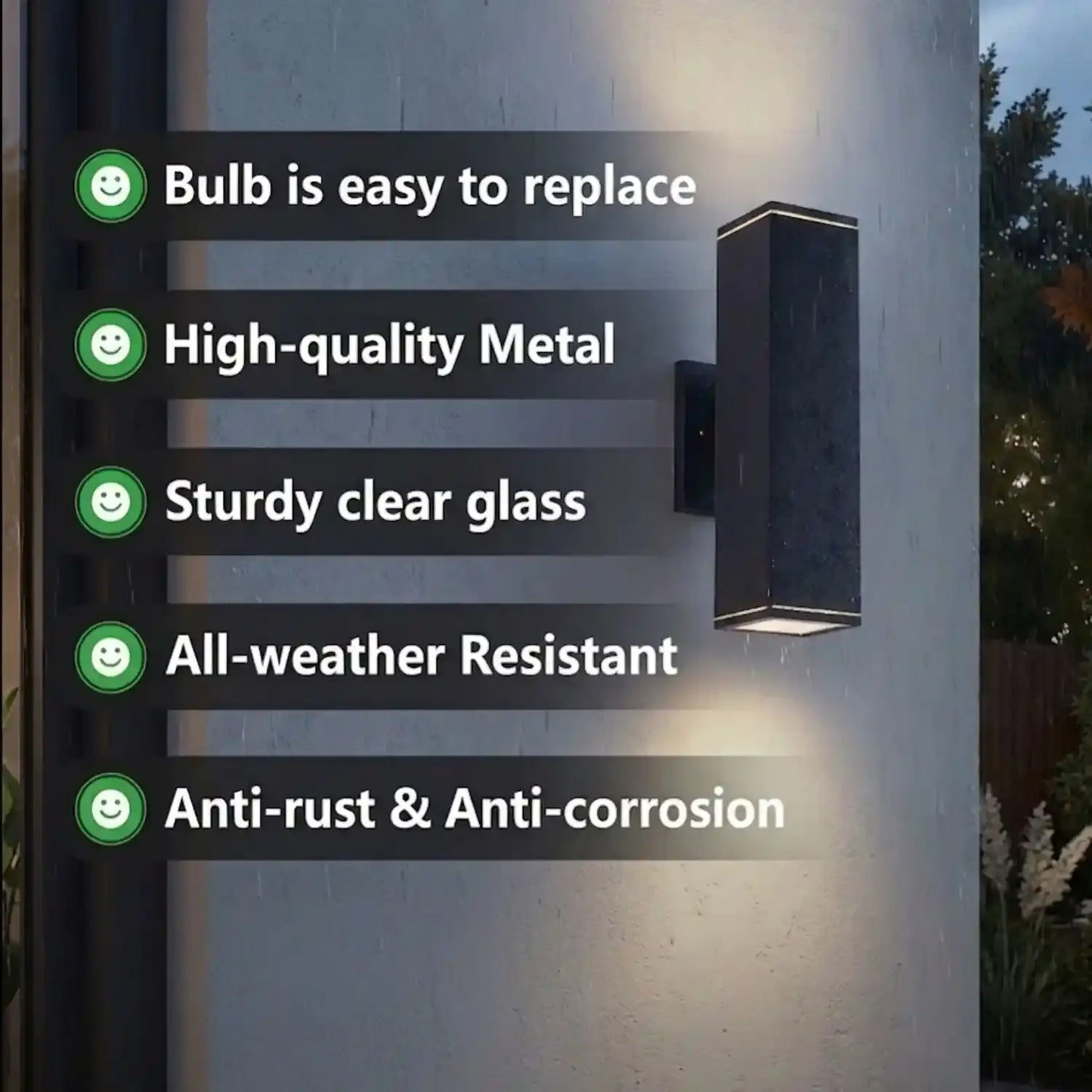 2-Pack Wall Sconce Modern Fixture with Waterproof of Indoor & Outdoor