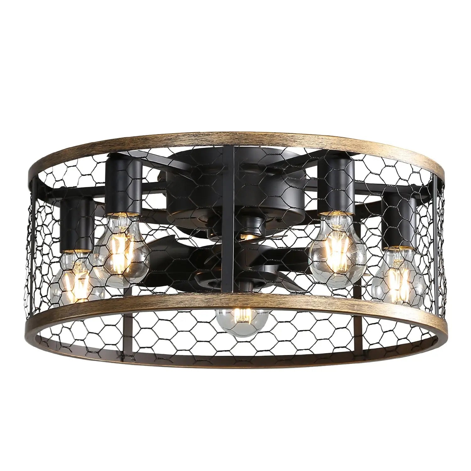 Metallic Black Ceiling Fan Black 12V Hanging Light