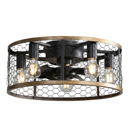 Metallic Black Ceiling Fan Black 12V Hanging Light