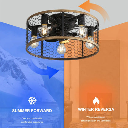 Metallic Black Ceiling Fan Black 12V Hanging Light