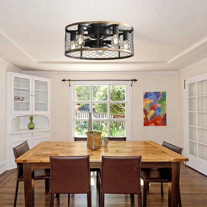 Metallic Black Ceiling Fan Black 12V Hanging Light