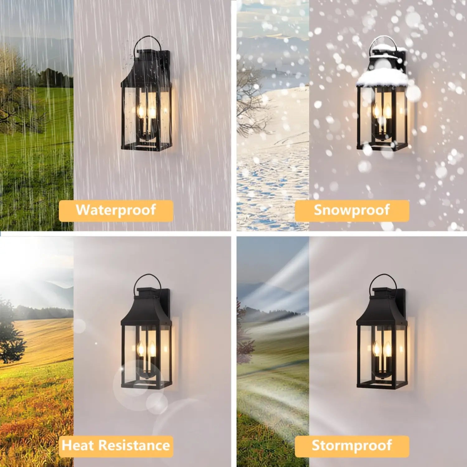 20’’ Modern Outdoor Wall Lantern Black: 2-Light Exterior Wall Sconce - Black - Outdoor Wall Lights