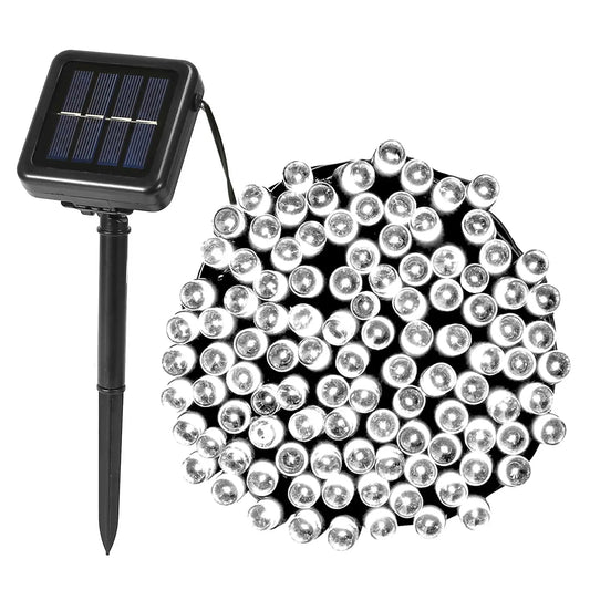200 LED Solar Outdoor String Lights – 22M 8 Modes IP44 Waterproof - White - Decorative Lights