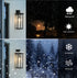 20inch Height Set Of 2 Modern Outdoor Wall Lanterns With Black Metal Frame And Clear Glass Weatherproof Wall Sconces