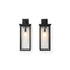 20inch Height Set Of 2 Modern Outdoor Wall Lanterns With Black Metal Frame And Clear Glass Weatherproof Wall Sconces