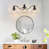 24 Inch Elegant Black Metal 3 Wall Sconces for Bedroom Bathroom & Hallway - Black - 12V Hanging Light