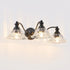 24 Inch Elegant Black Metal 3 Wall Sconces for Bedroom Bathroom & Hallway - Black - 12V Hanging Light