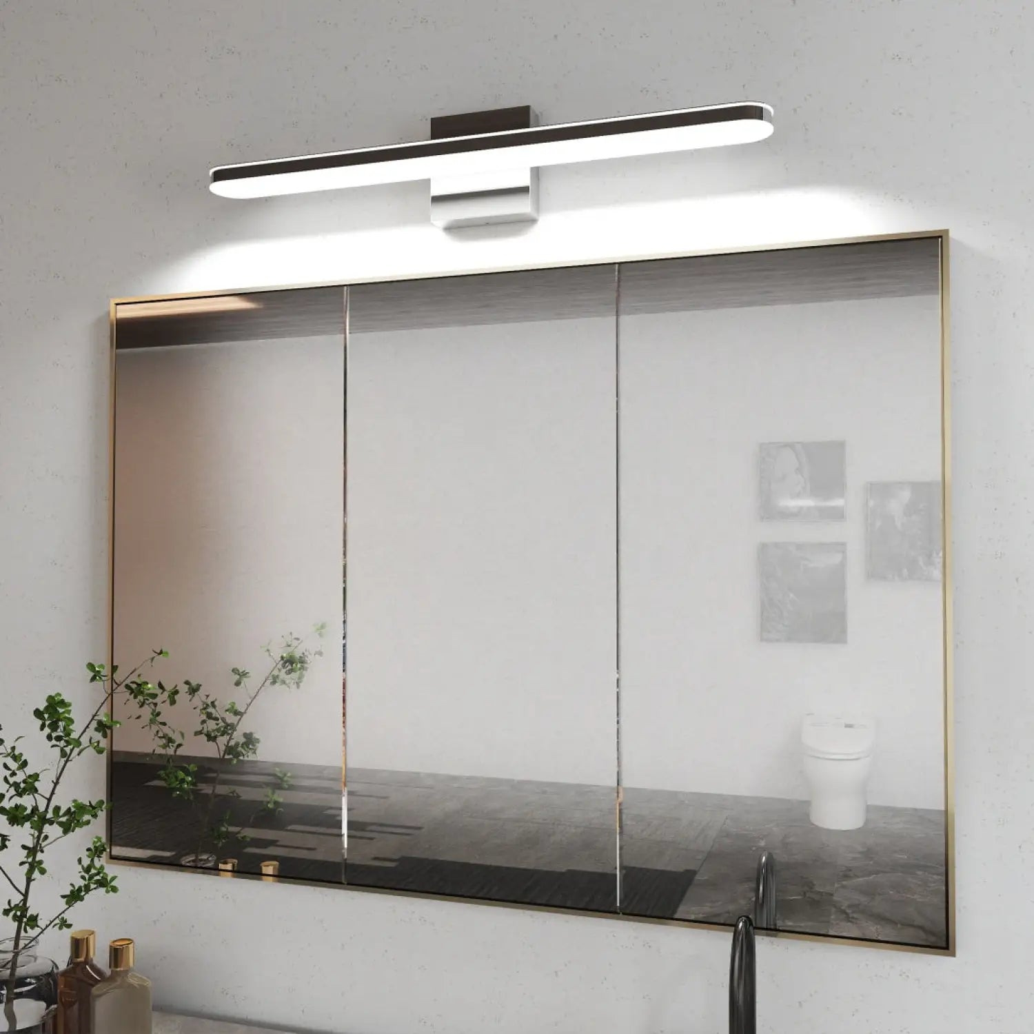 24’’ Modern Bathroom Lights Dimmable Chrome LED Vanity Sconce 12W 6000K Waterproof Wall Fixture - White - Wall Lights