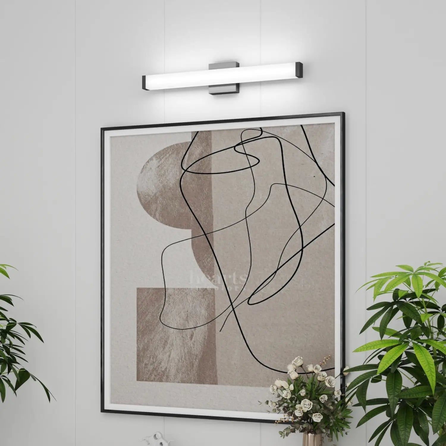25-Inch Modern Wall Lights LED for Mirrors and Cabinets with Dimmable Cool White Illumination - Black - Indoor Wall
