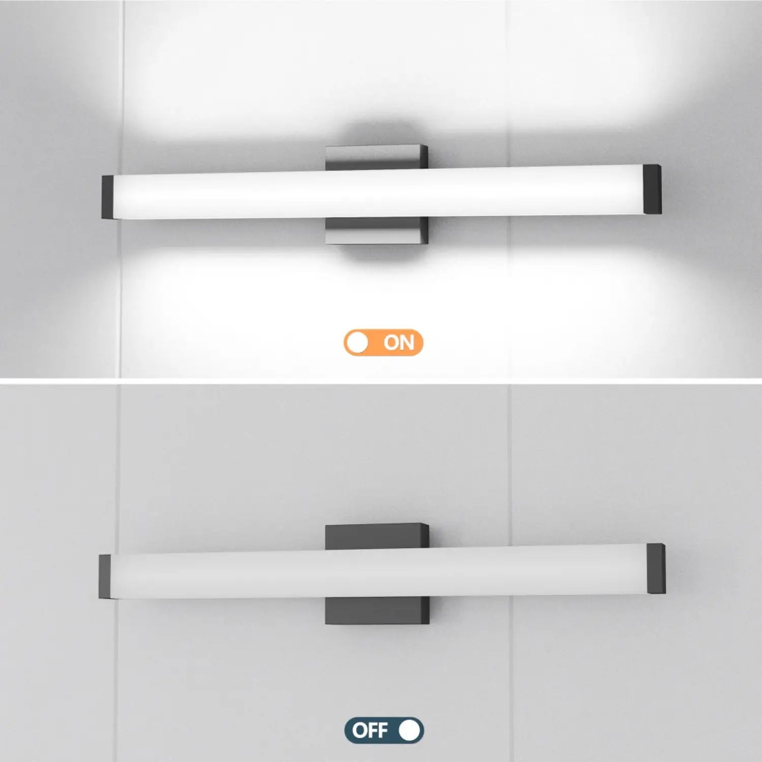 25-Inch Modern Wall Lights LED for Mirrors and Cabinets with Dimmable Cool White Illumination - Black - Indoor Wall