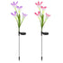 2PCS Color Changing LED Lily Solar Lights Garden with Waterproof - Pink Purple - 2 Packs - Solar Light