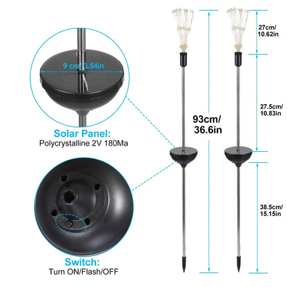 2Pcs Solar Powered Starburst Light with 240 LEDs For Spring Garden Decoration - Solar Light