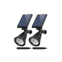 2Pcs Solar Spotlight Outdoor Dusk To Dawn Light Wall Path Lawn Garden Lamp Waterproof - Black - Solar Lights