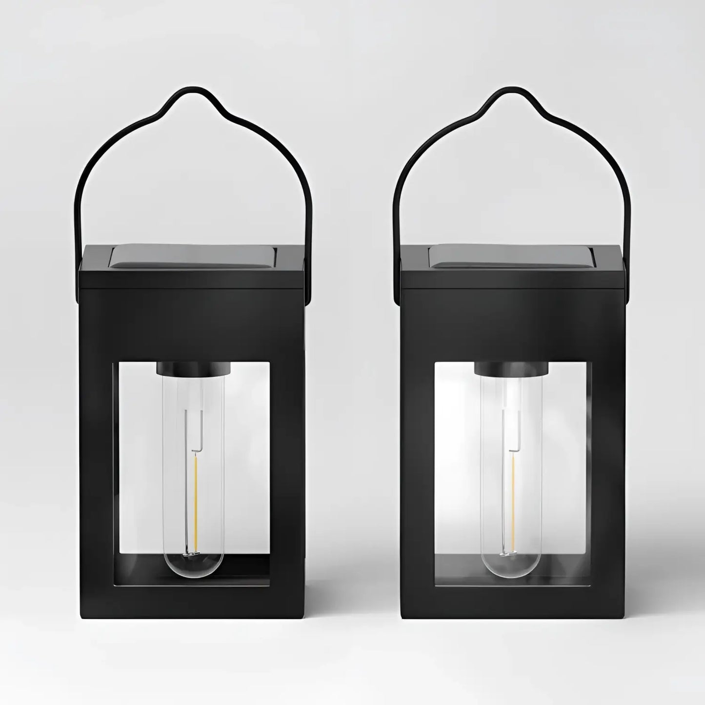 2pk Solar LED Outdoor Deck Lights Matte Black - 2Pack - 12V Hanging Light