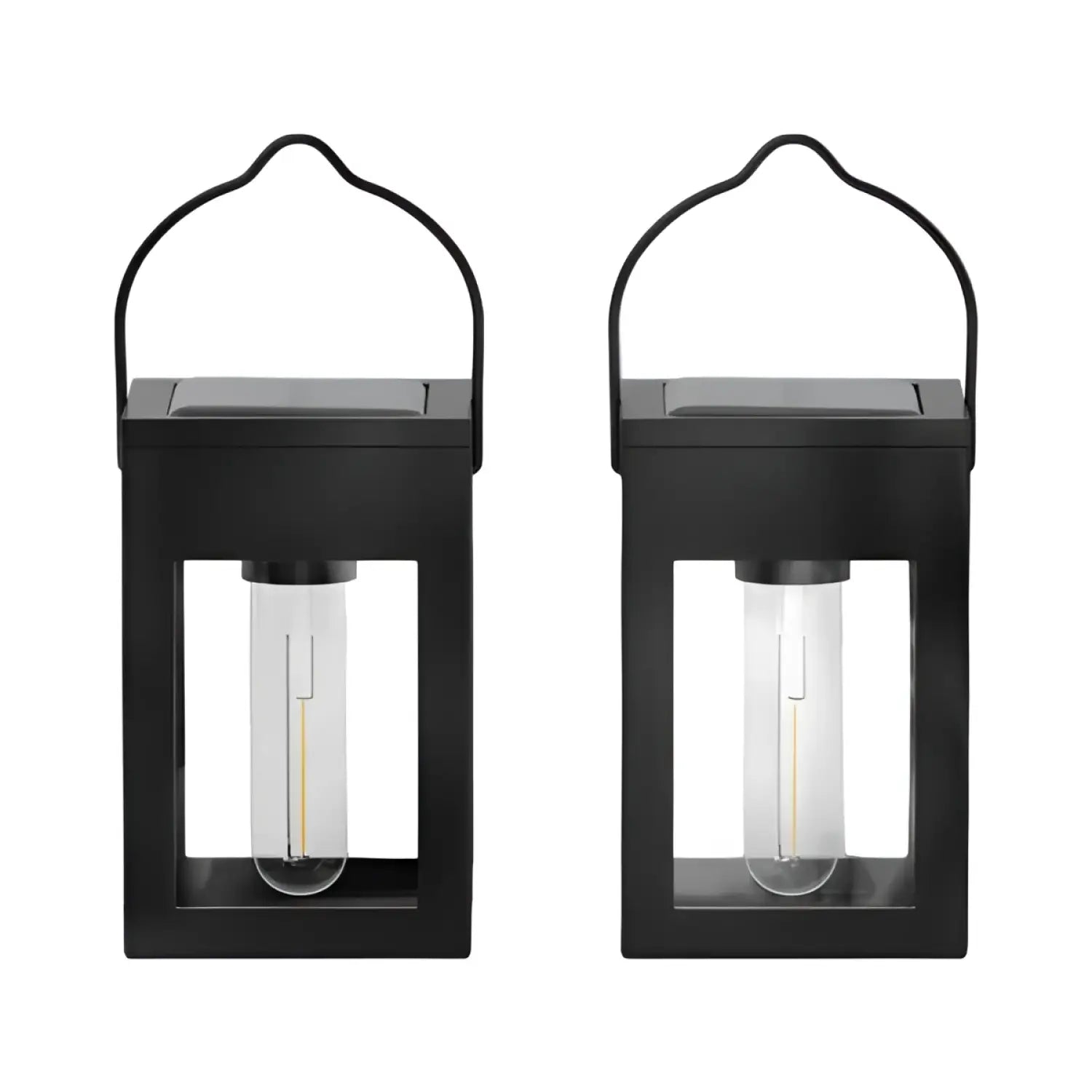 2pk Solar LED Outdoor Deck Lights Matte Black - 2Pack - 12V Hanging Light