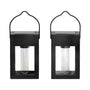 2pk Solar LED Outdoor Deck Lights Matte Black - 2Pack - 12V Hanging Light