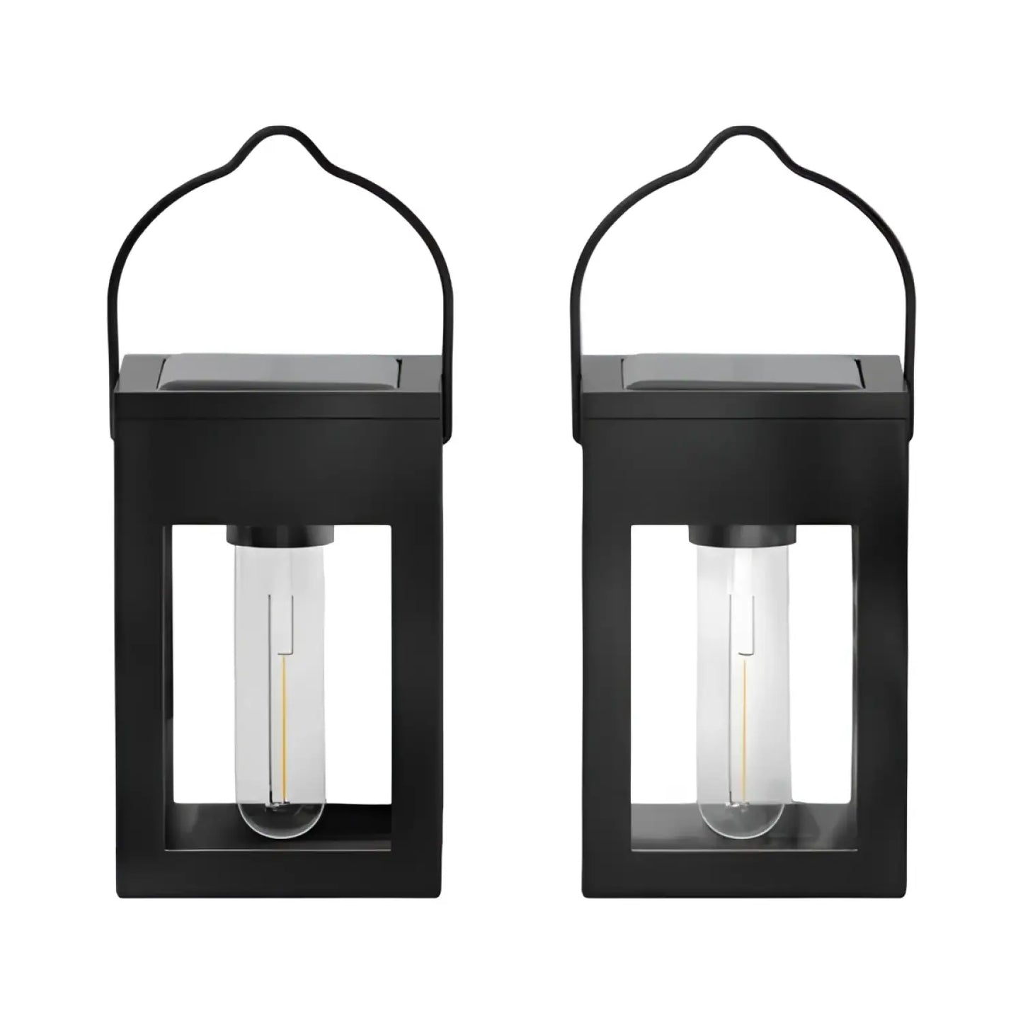 2pk Solar LED Outdoor Deck Lights Matte Black - 2Pack - 12V Hanging Light