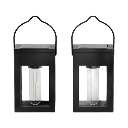 2pk Solar LED Outdoor Deck Lights Matte Black - 2Pack - 12V Hanging Light