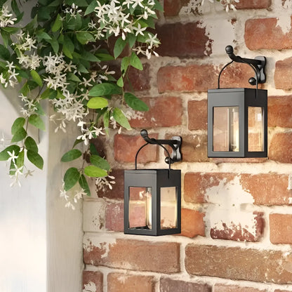 2pk Solar LED Outdoor Deck Lights Matte Black - 2Pack - 12V Hanging Light